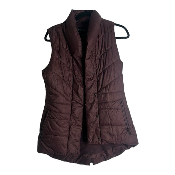 Smart wool smart loft wool burgundy puffer vest size small - Picture 1 of 16